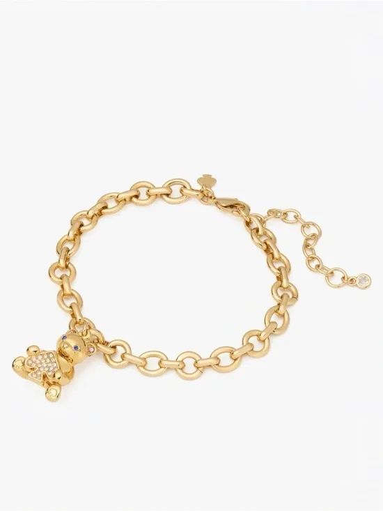 Kate Spade Oh What Fun Spade Teddy Bear Charm Bracelet