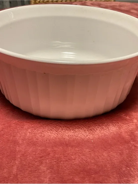 Corningware White Fluted Ceramic Serving Bowl