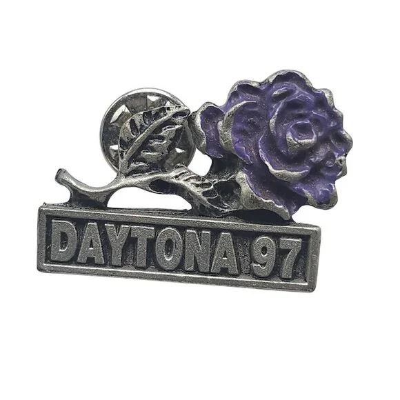 Daytona 1997 Purple Rose Lady Biker Lapel Pin