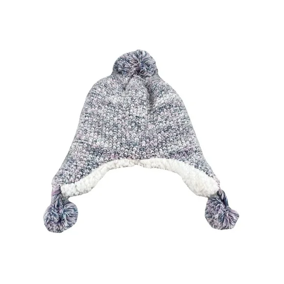 Elli by Capelli‎ Spacedye Purple Knit Earflap Hat 2-4T For Girls