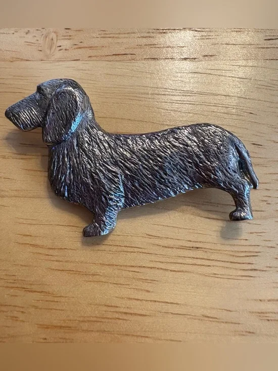 Alden Arts Silver-Tone Dachshund Brooch