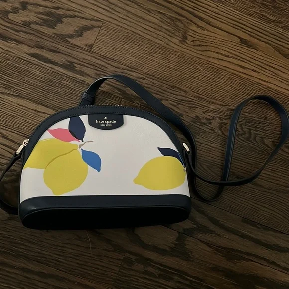 kate spade White Lemon Print Crossbody Bag
