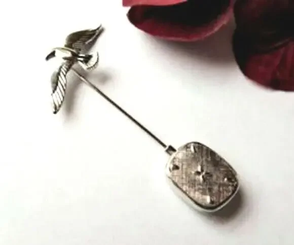 Vintage Sterling Silver Stick Pin Seagull Bird Initial 