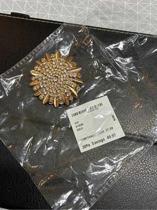 NEW Nordstrom Starburst Rhinestone Fabric Back Brooch Pin
