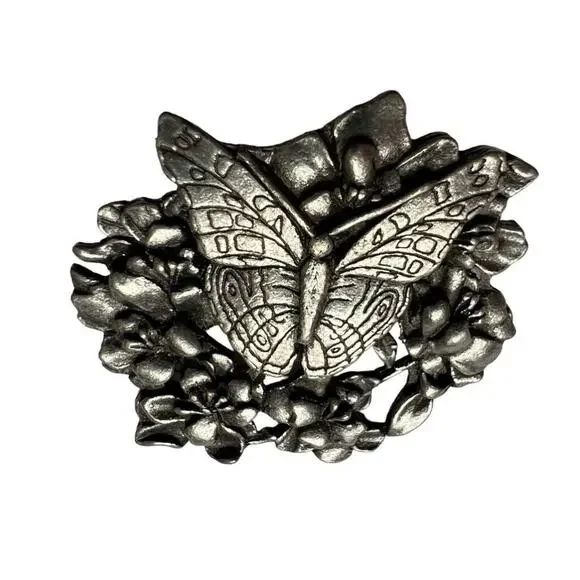 Limited Edition Brooch Pin 1998 Pewter Birds and Blooms