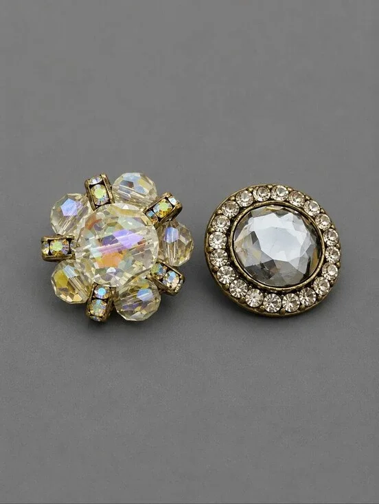 Vintage Mismatched Aurora Borealis Beaded Post Earrings