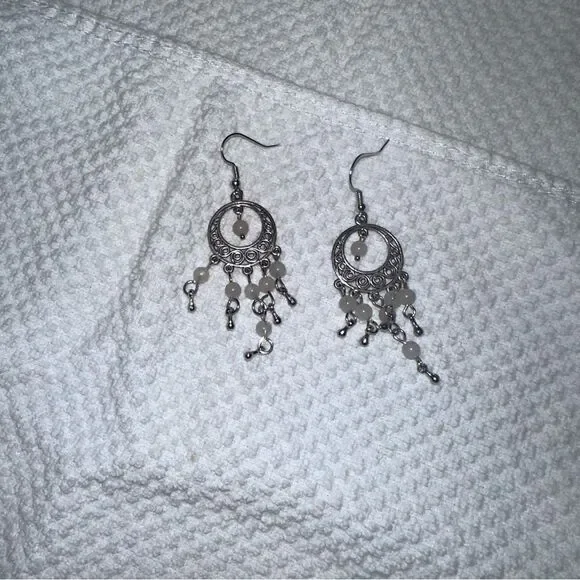 Fashion filigree with white pearl like beads