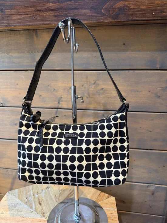 kate spade Black & Cream Geometric Dot-Grid Shoulder Bag