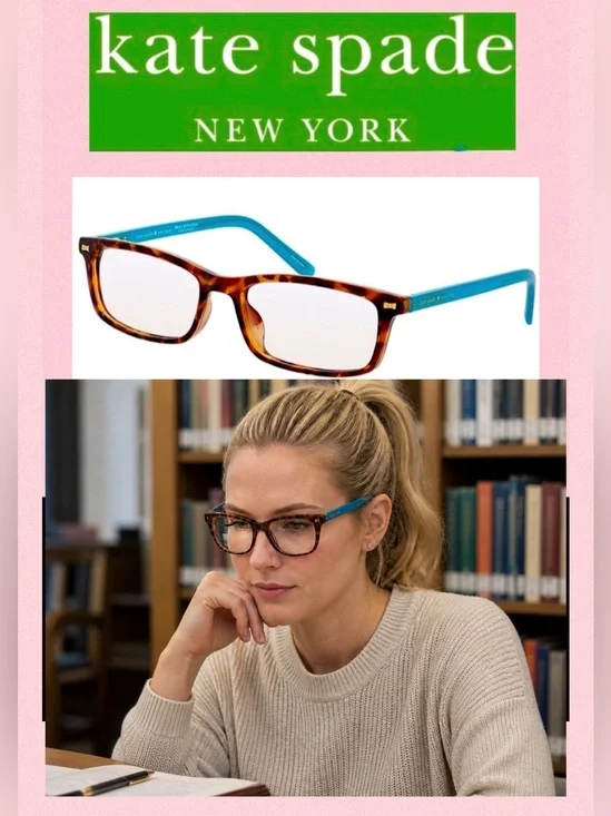 Kate Spade Jodie 2.0 Dark Havana reading Glasses with clamshell case