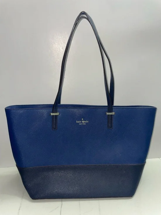 Kate Spade Cedar Street Harmony Color-block Two Toned Navy Blue Tote Bag Purse
