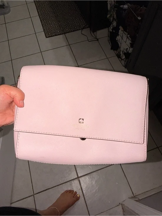 kate spade Pale Pink Leather Crossbody Flap Bag