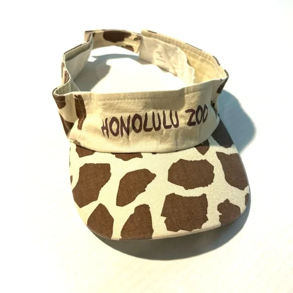 Honolulu Zoo Kids Vizor Hat Giraffe Print Adjustable‎ Lightweight