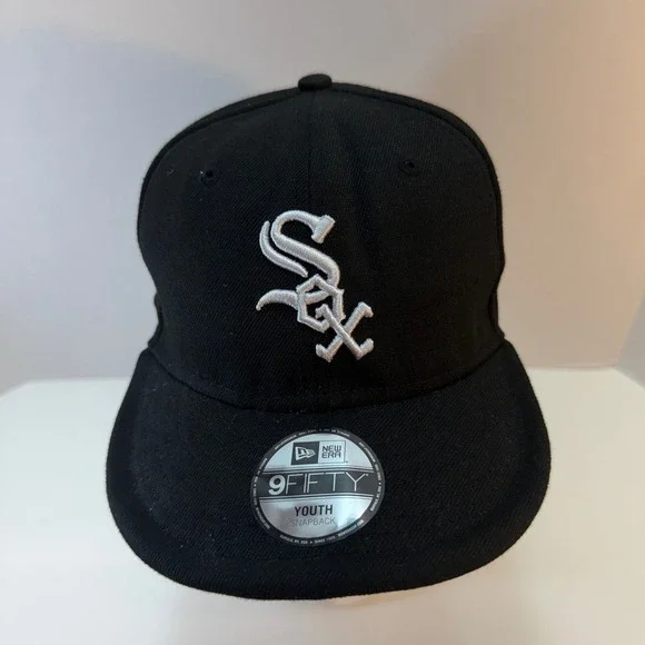 Chicago White Sox MLB New Era 9FIFTY Snapback Hat Kids Youth Black Cap