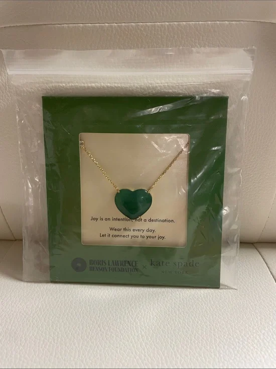 Kate Spade Green Agate Heart Necklace New 💚💚💚💚💚