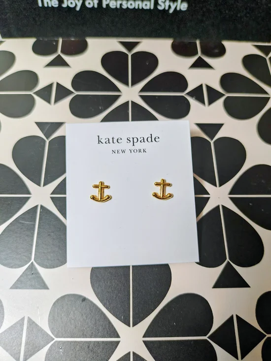 Kate Spade Gold Anchor Stud Earrings - Perfect Spring to Fall - HAMPTONS Chic!