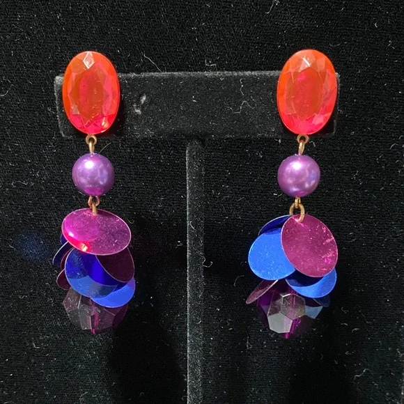 Elegant vintage Multicolor Dangle pierced Earrings