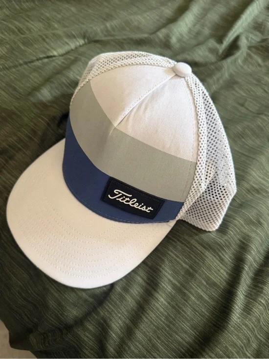Titleist Kids White, Light Gray & Blue Mesh Cap