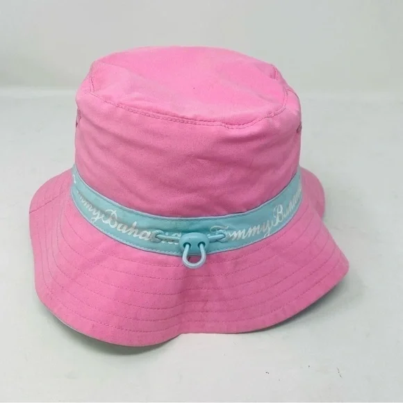 Tommy Bahama Pink W/ Blue Trim Adjustable Bucket Hat