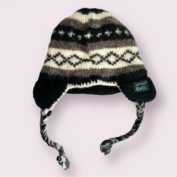 Sherpa Knits 100% Wool Fleece / Sherpa Lined Kids Winter Hat