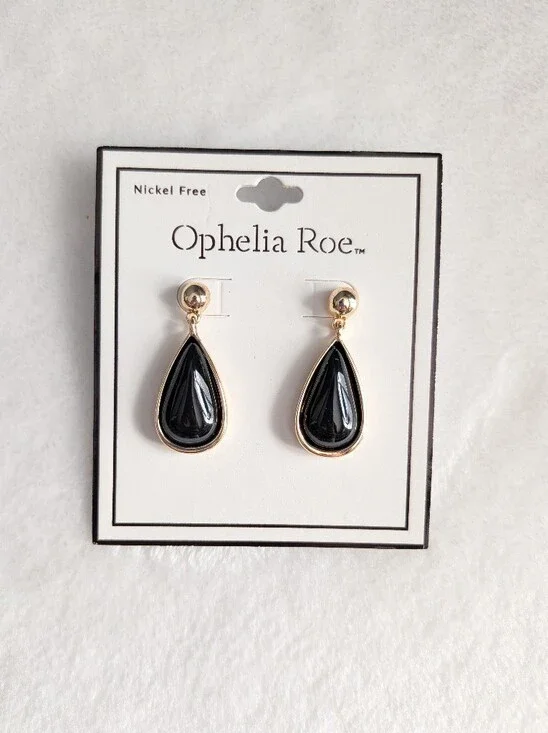❤️ Ophelia Roe Black And Gold Earrings
