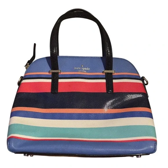 Kate Spade Vintage Rainbow Multi-Striped Tote Crossbody Handbag