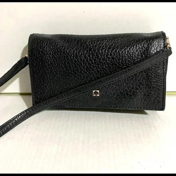 Kate spade Black pebbled leather crossbody handbag