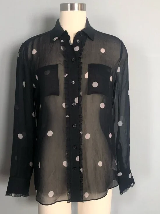 Kate Spade Black and White Polka Dot Blouse