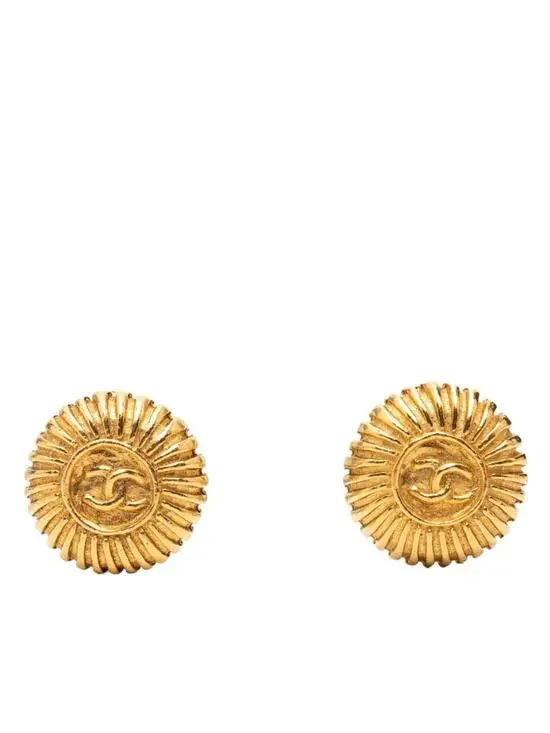 Chanel Cc Logo Round Clip-On Earrings #276053C65B