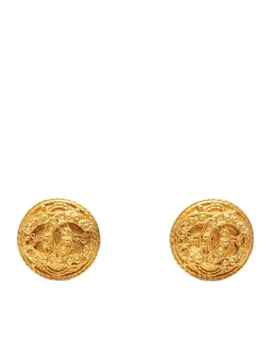 Chanel Cc Logo Round Clip-On Earrings #276054C77B