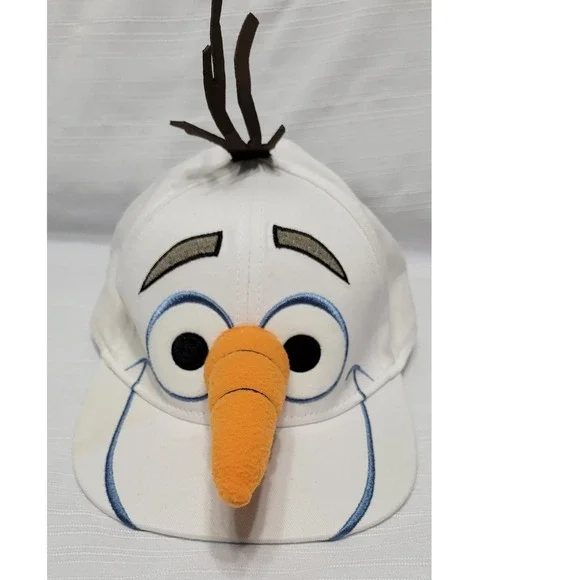 Olaf Baseball Hat Kids/Adult White Snapback 3D Carrot Nose by Disney
