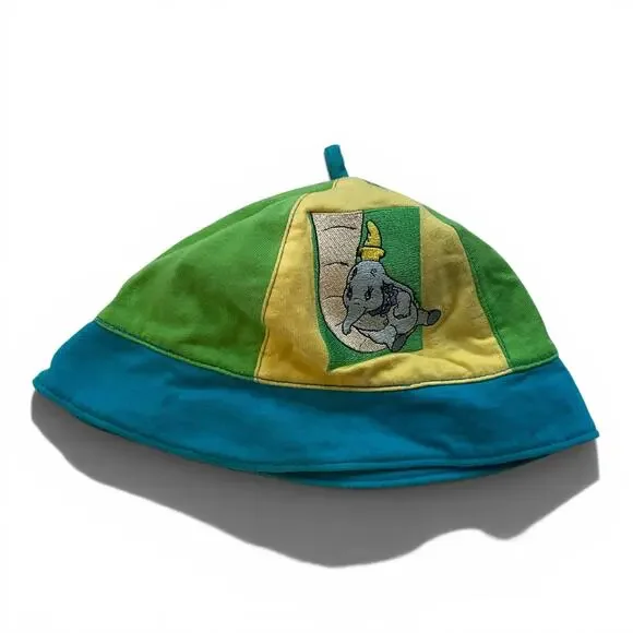 Disney‎ Store Dumbo Baby Bucket Hat 12-24M Colorblock Cotton Vintage
