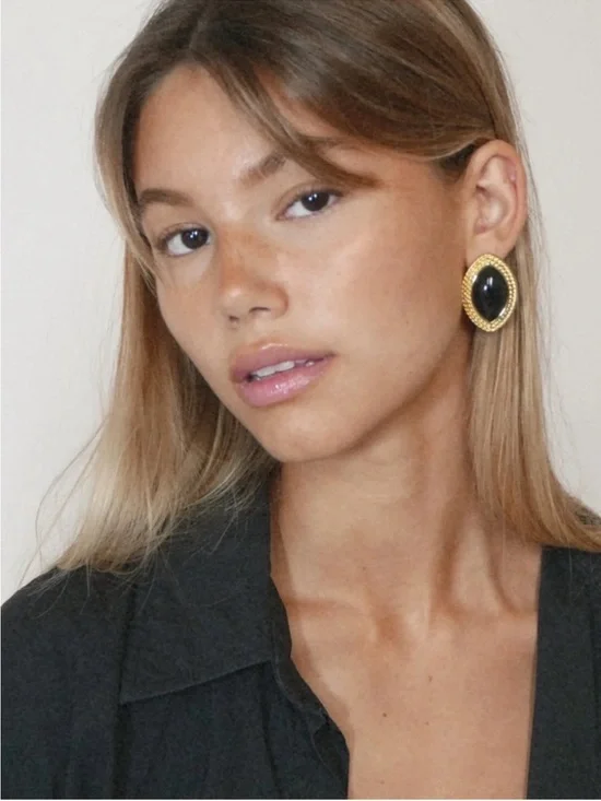 New! Midnight Black Statement Earrings NWOT (1062)