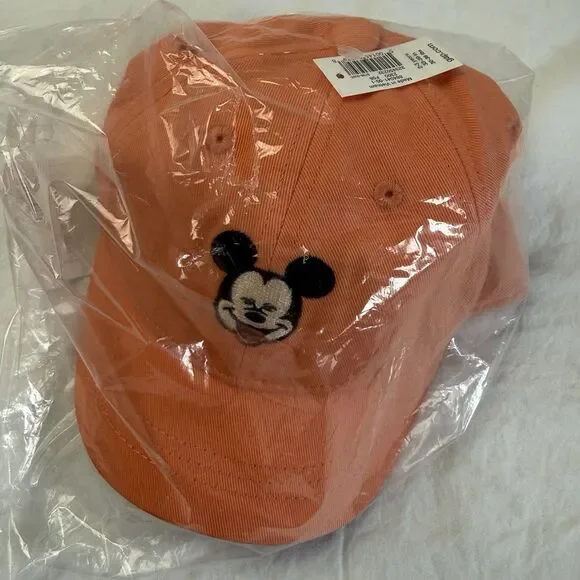 NEW Gap Mickey Mouse Disney Collection Hat 2-3 Years 2T 3T Embroidered Peach