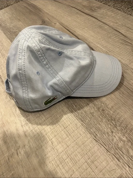 Lacoste Kids Pale Blue Cotton Baseball Cap with Crocodile Logo