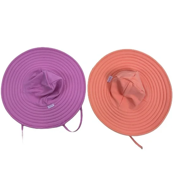 RuffleButts Lot of 2 Baby Girls UPF 50-‎ Sun Hat  Protective Size 0-12M 535