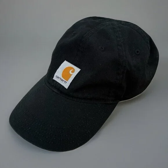 Carhartt Hat Cap Strap Back Black‎ Embroidered Patch Youth Workwear Classic