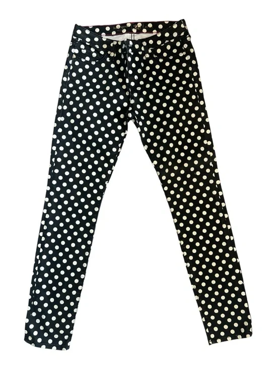 Kate Spade Broome Street Polka Dot Skinny Jeans Black White Women’s Made USA