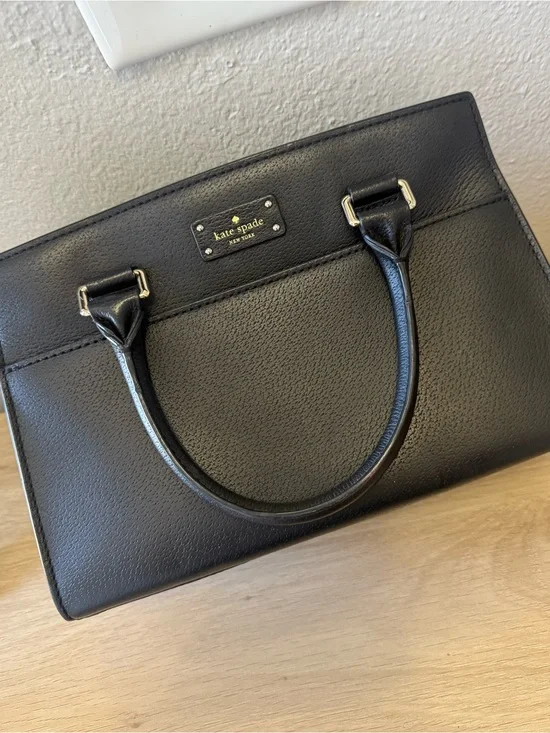 kate spade Black Pebbled Leather Purse with Gold Hardware