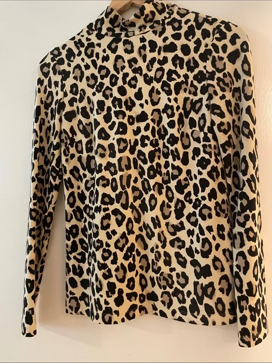 kate spade Leopard Print Crewneck Sweater in Beige and Black