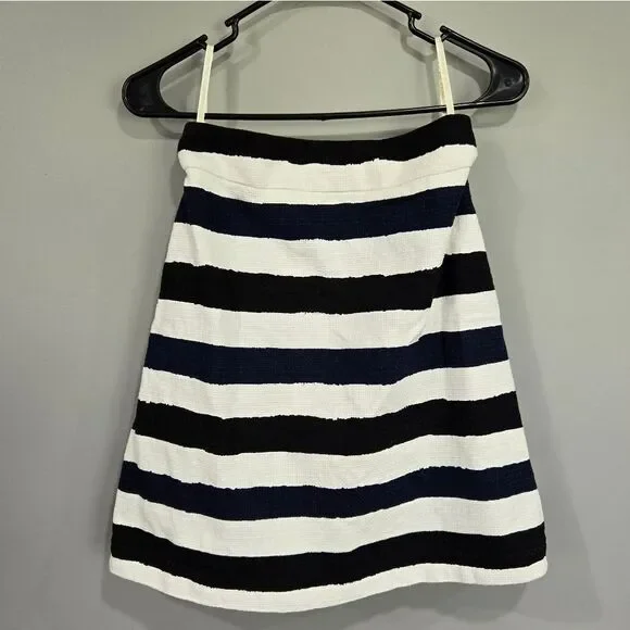 🐢 Kate Spade Skirt The Rules! Black white and navy lined skirt.  Size 2.