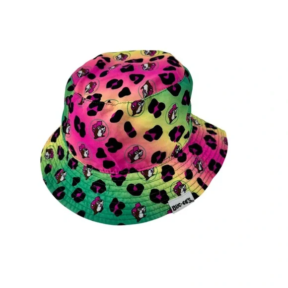 Kids Bucee's‎ Bucket Hat Leopard Print Rainbow Tie Dye UPF 50+ Youth