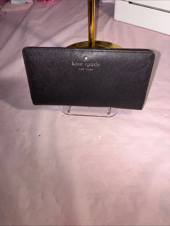 Kate Spade Black Saffiano Zip Around Wallet