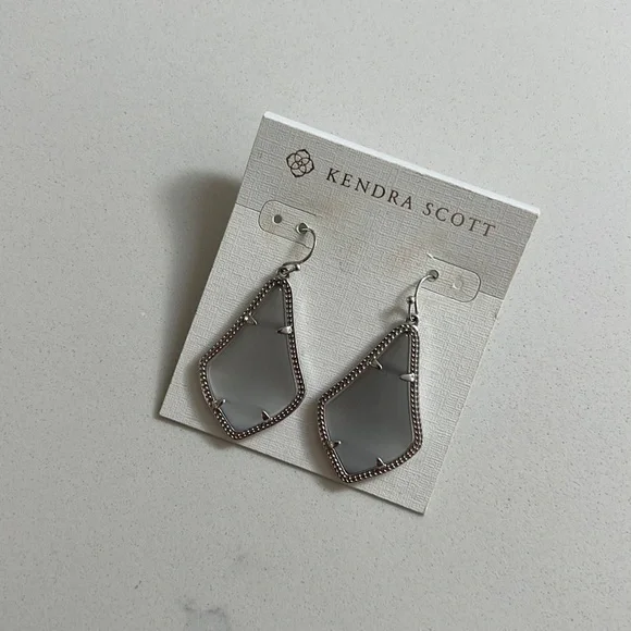 Kendra Scott Silver & Gray Alex Earrings