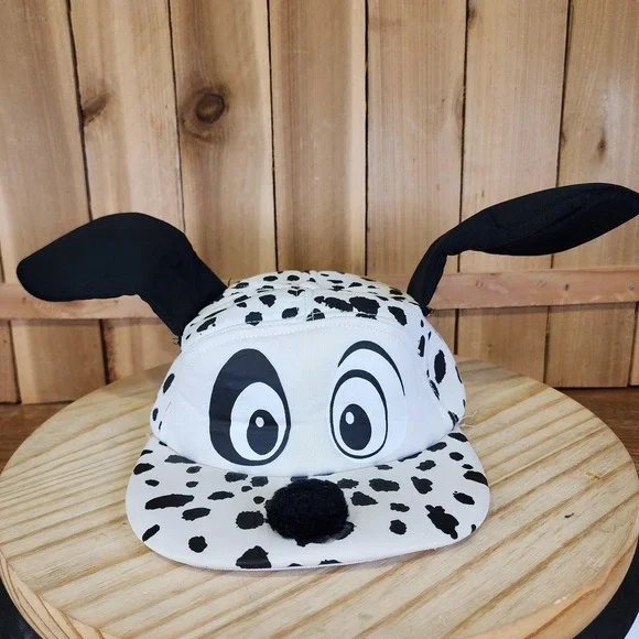 Vintage Disney 101 Dalmatians Hat‎ Cap Fitted Boys One Size White Costume 90s