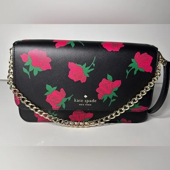 Kate Spade Crossbody Madison Rose Toss Print, NWT