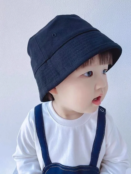 Kids Black Bucket Hat - Lightweight Toddler Sun Hat