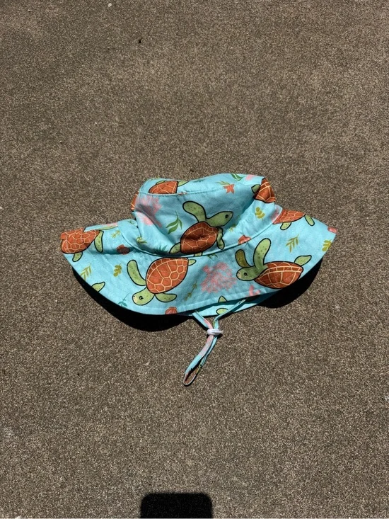 Nougmok, Aqua, Turtle Print, Sun Bucket Hat, Size 18-24 Months