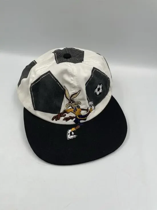 90s Looney Tunes Wile E. Coyote World Cup Soccer Football Hat Warner Bros