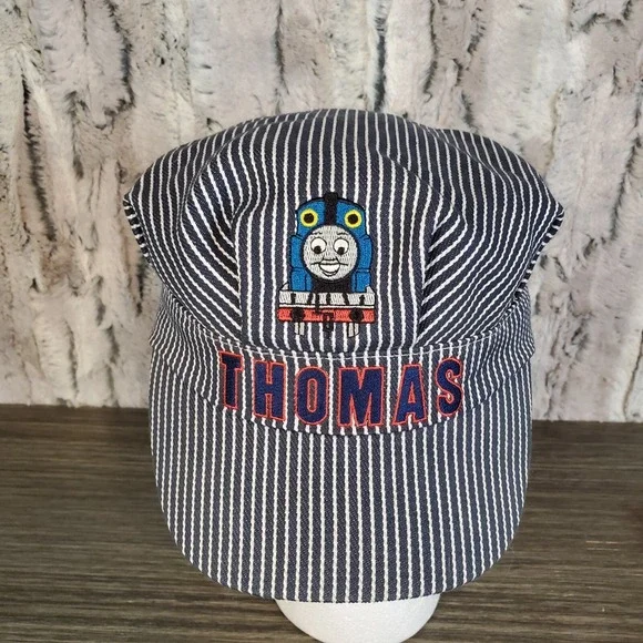 Thomas The Train 2009 'THOMAS' Blue Striped Embroidered Conductor Kids Hat‎ OS