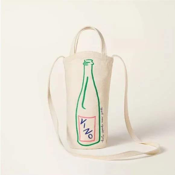 NWT Wine Embroidered Canvas Tote Bag - kate spade new york x Target Natural
